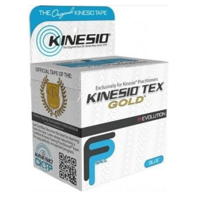 Tape Kinesiology Kinesio Tex Gold Ctn/Elstc/Acrlc 2"x5.5yd Adhs Blu 6Rl/Box